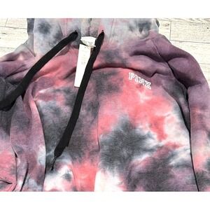 NWT VICTORIAS SECRET PINK SWEATSHIRT HOODIE DRESS TOP MISTY ROSE TIE DYE XL